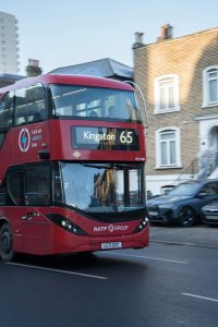 A London bus on the road